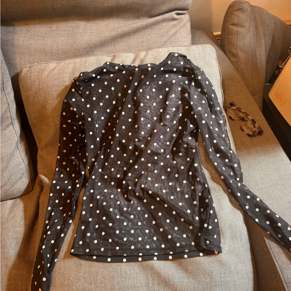 H&M Black and White Polka Dot Blouse